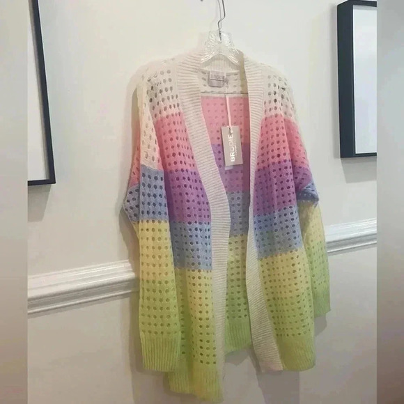 NWT Brodie Cashmere Rainbow Oversized Cashmere Cardigan Sz M - Picture 6 of 12